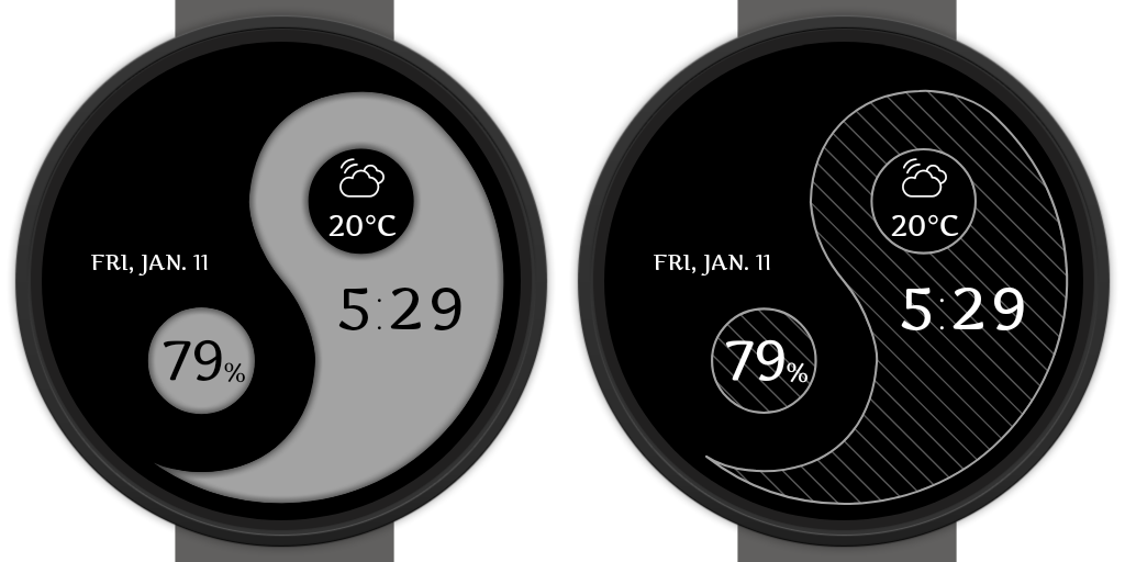 Ying Yang - Pujie Black Watch Face - Isreal Mathew